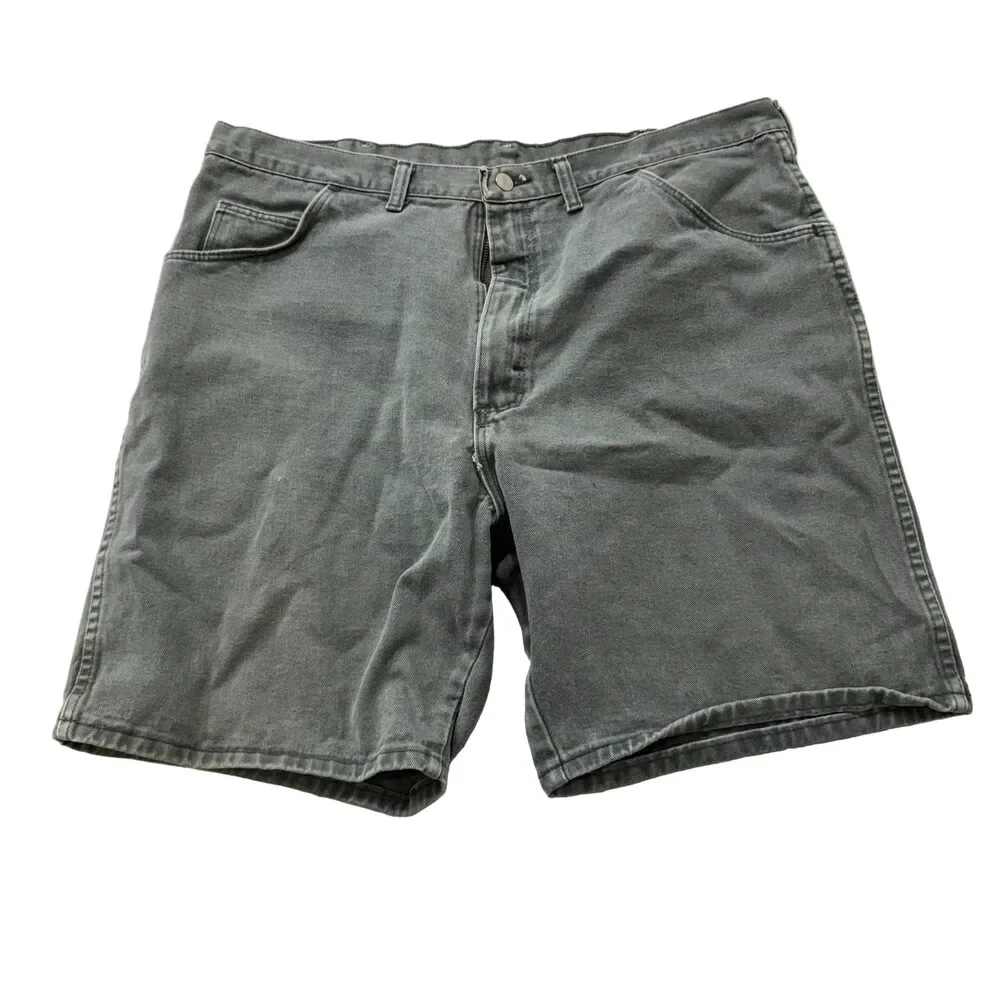 Vintage Wrangler Hero Originals Men's Sage Green Denim Shorts Pockets Size W38